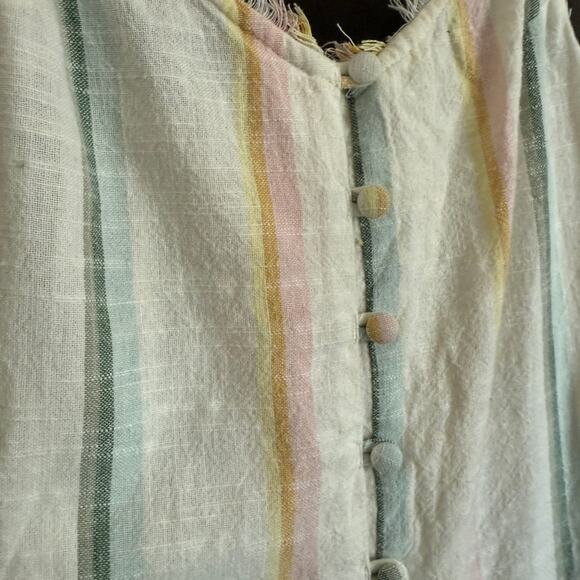 BILLABONG x THE SALTY BLONDE | Cotton Striped Mini Dress Sundress | Small - Picture 4 of 5